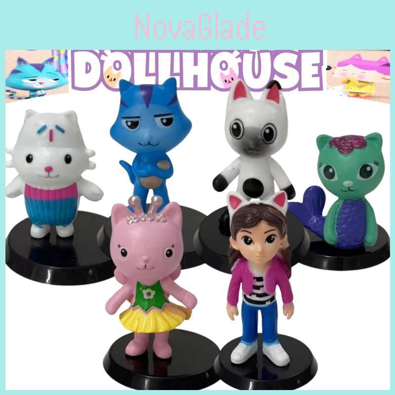 Gabby's Dollhouse Pvc Model Toy Set Adorable Cartoon Figurines For Kids And Collectors Set Of 6