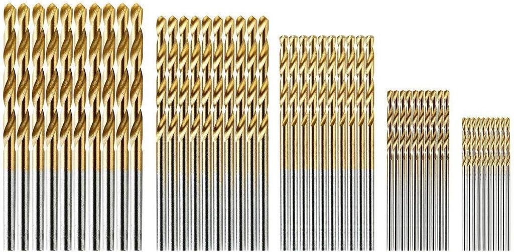 Zmart HSS Borblader 50 stk 1 2 3mm 10 stk hver Titanbelagt 1.5 2.5