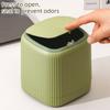 Non-slip Plastic Wastebasket Press Type Paper Waste Bin Creative Desktop Trash Can  Bedroom