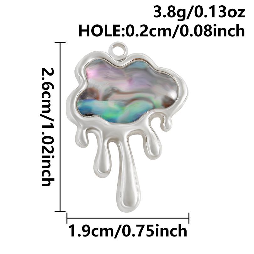 2pcs Sea Accessories Abalone Shell Pendant Love Heart Sun Oval Geometric Stainless Steel Oil Dripping Charms For Jewelry Making