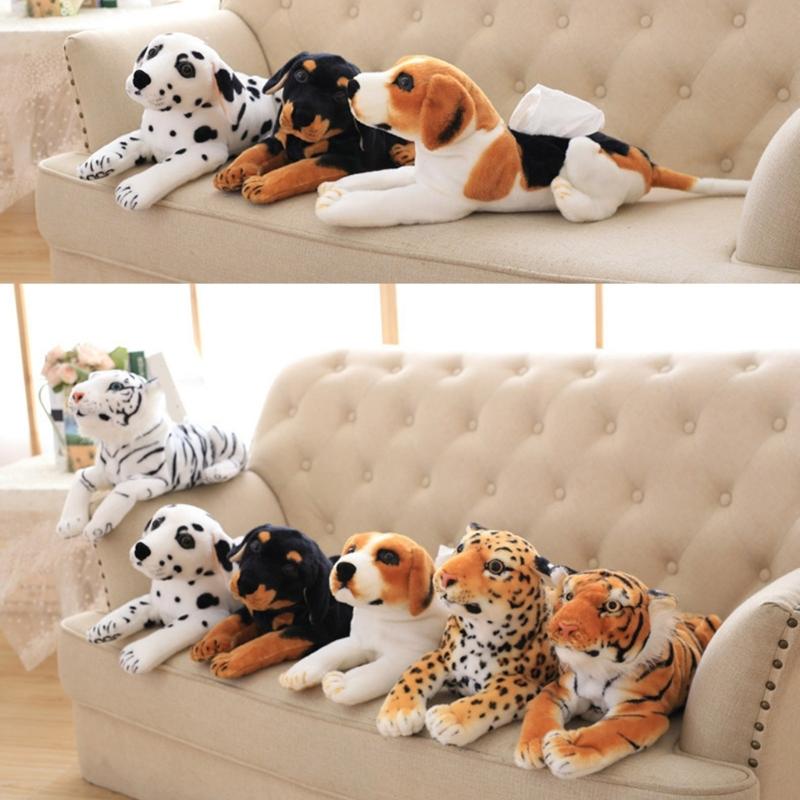 Realistic Tigering Tissue Box Cover PP Cotton Materials Storage Holder for Bathroom Home Car Office Decoration