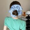 Blau gestreifte Scrunchies Große Größe Damen Elegante Elastische Haarbänder Haarseil Krawatten Damen Pferdeschwanzhalter Weibliche Haaraccessoires