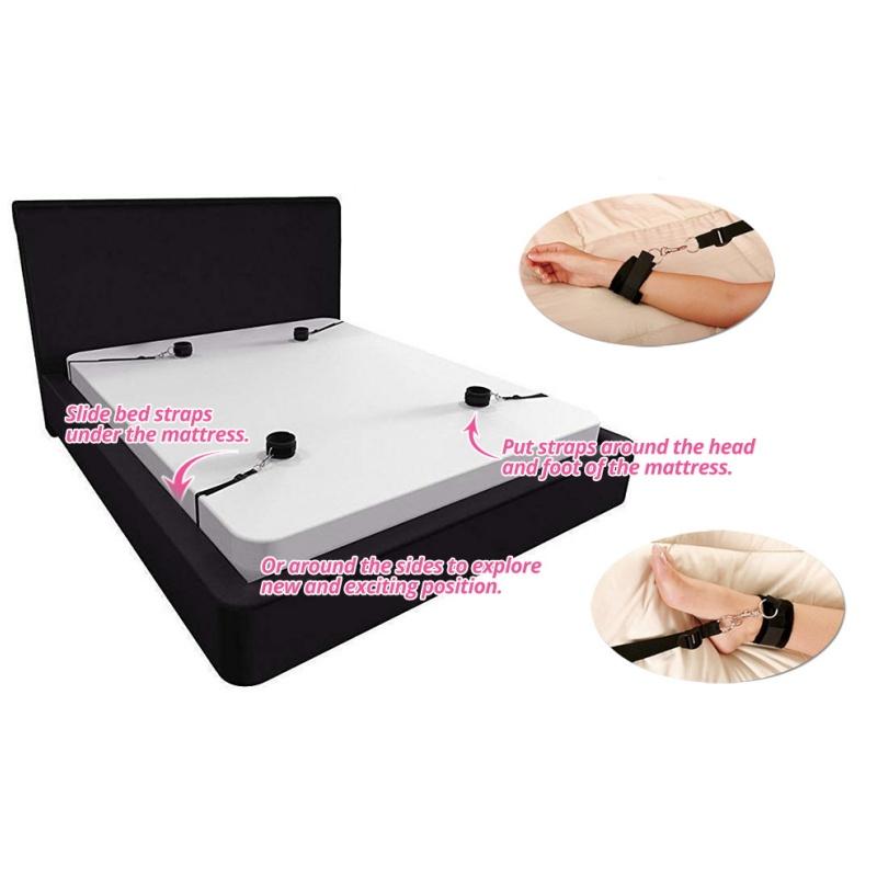 Bed BDSM Bondage Restraint Strap System Adults Wrists & Ankle Cuffs Erotic Sex Toy for Woman Couples Slave
