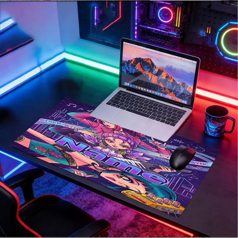 Custom Name Personalized Kpop Demon Hunter Pattern Mousepad, Laptop PC Desk Mat, Decorative Desk Mat for Home Keyboard Pad Gift