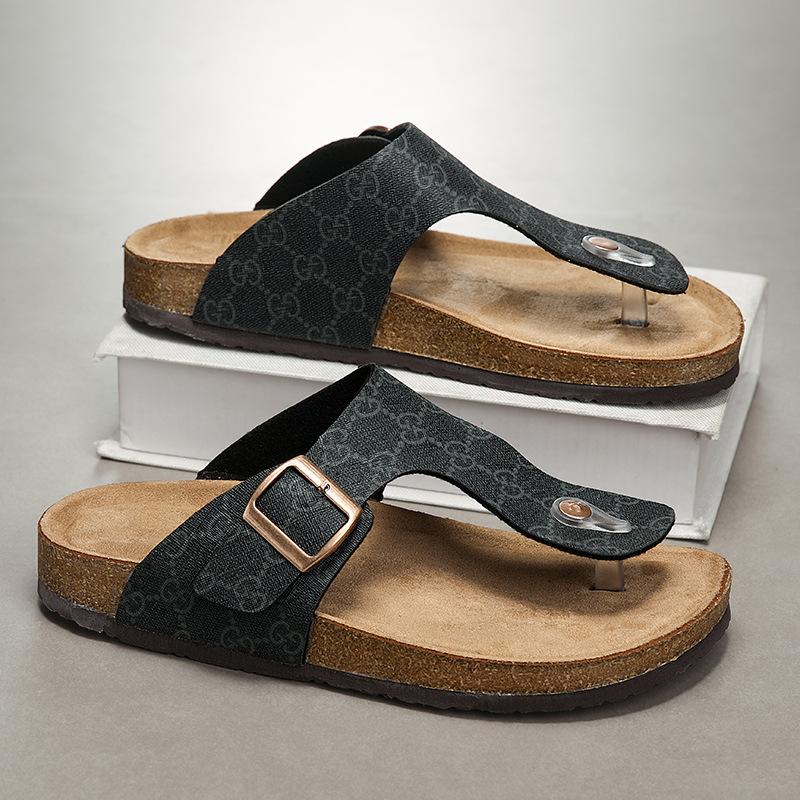 

Foreign trade new breathable men s beach shoes summer casual European and American style high-end open-toed flip-flops Flip-flops 36 чорний