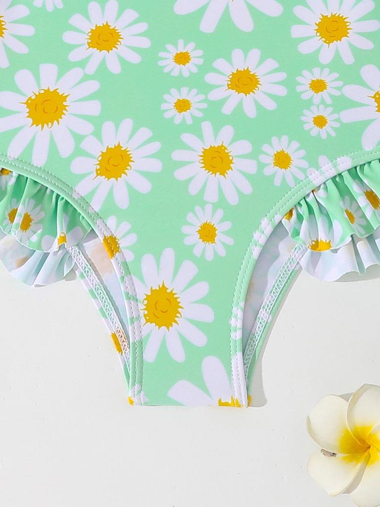 2026 European Girls' Printed One-Piece Swimsuit for Toddlers
