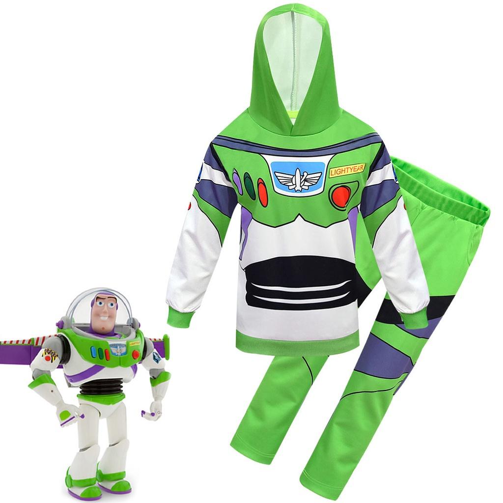 Adorable Toy Story 4 Cosplay Buzz Lightyear 2pcs Set Hoodie Pants Halloween Costume