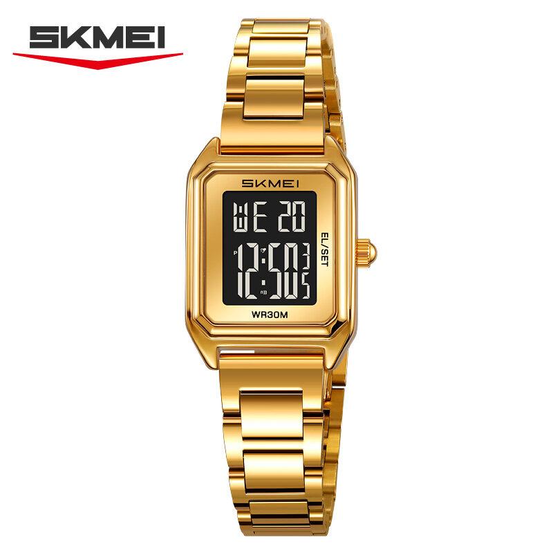 Skmei SKMEI Golden Digital Watch Men Women Watches Luxury Gold Wrist Watches Stainless Steel Female Male Clock Relogio Masculino 2493