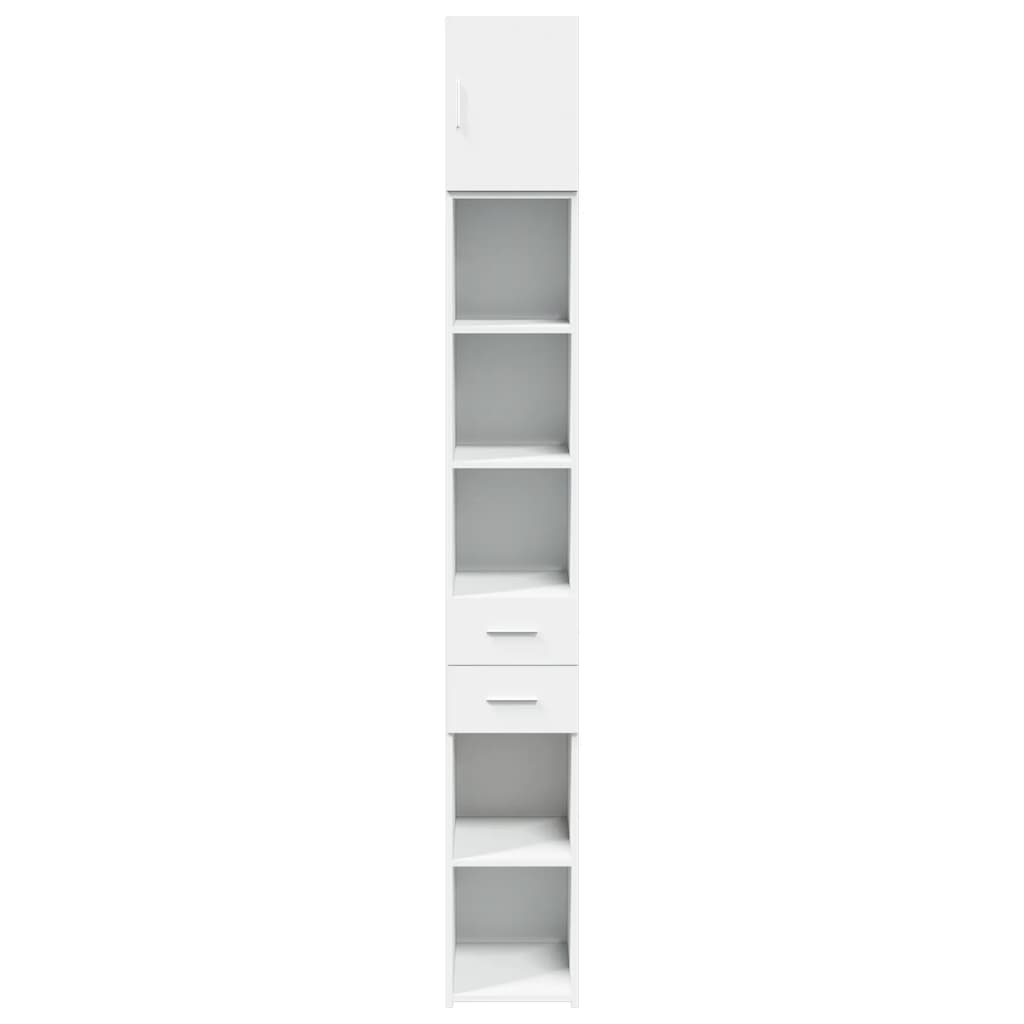Narrow Tall Cabinet White 30 x 42.5 x 225 cm Particleboard