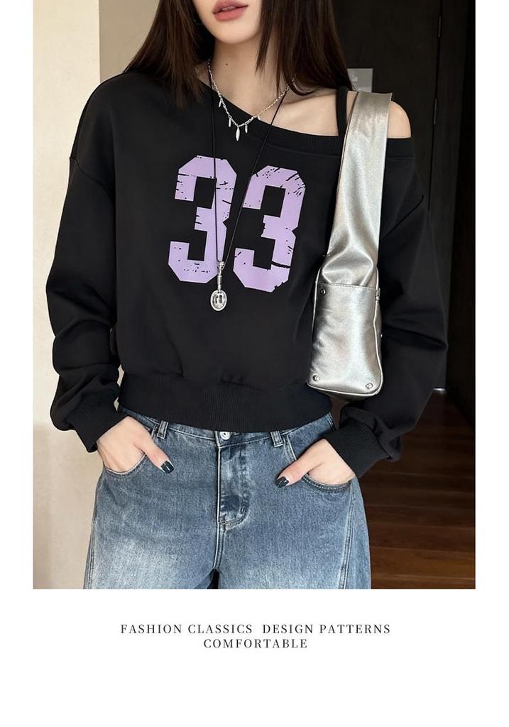 2026 New Women's Asymmetric Off-Shoulder Long Sleeve Hoodie