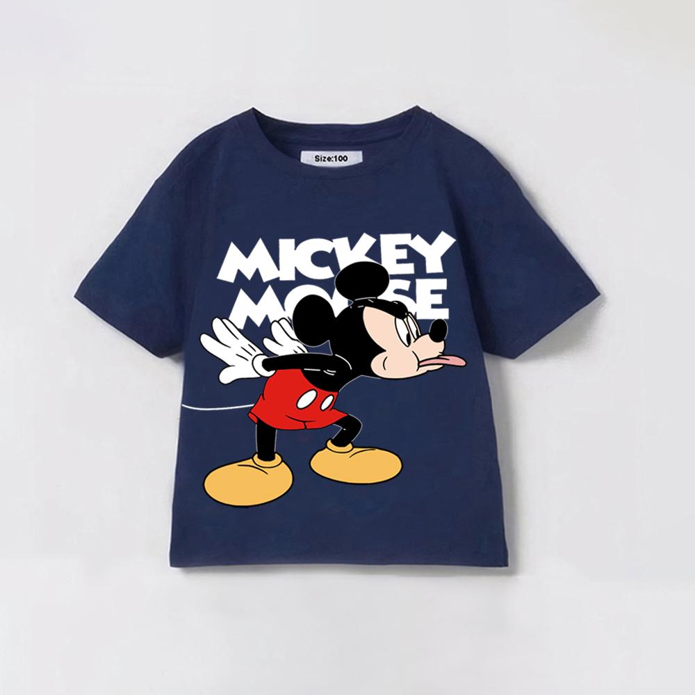 Cotton Kids Boy T-shirt Cartoon Printed Short Sleeve Tees Casual Loose Round Neck Tops for Baby