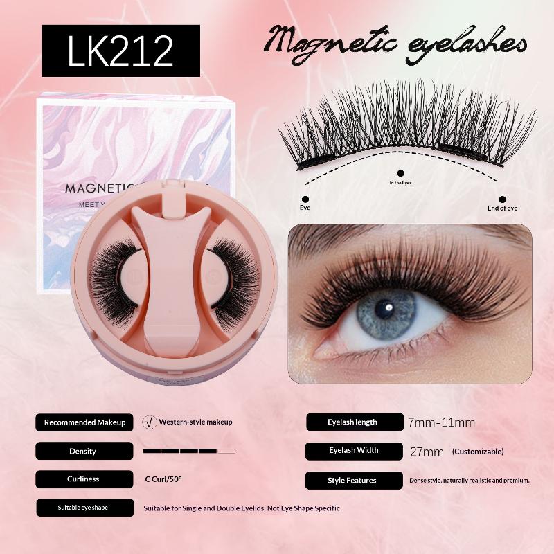 Reusable Magnetic Eyelashes No Glue Needed 3D Natural Look Curly Magnetic False Eyelashes Easy Apply Lashes Kit For Eye Makeup