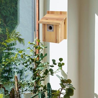Outdoor Bird House Outside Birdhouse Easy To Clean Wooden Heavy Duty DIY Nest Cage Feeder Case