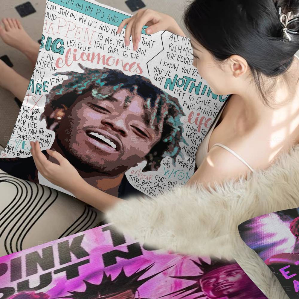 Hip Hop Rapper L-Lil-Uzi-V-Verts Personalized Picture Text Home Decorative Pillows Household Gifts 45x45cm