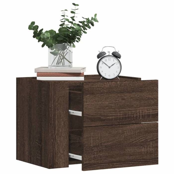 VidaXL Table de chevet murale chêne marron 45x30x35 cm 848337