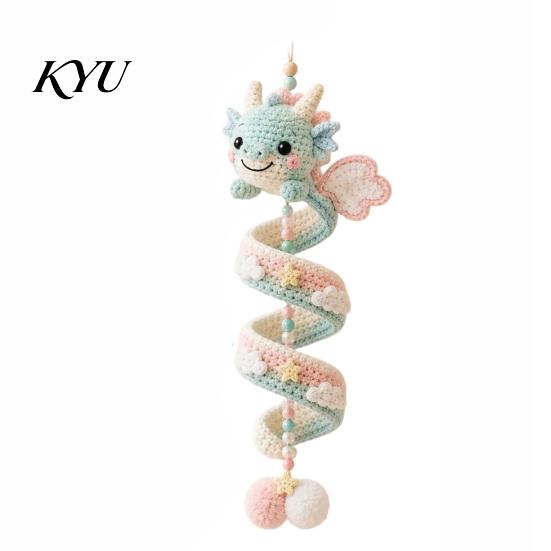 Easy Assembly Dragon Decor DIY Spiral Hanging Ornament Kit, Decorative Art Craft, Family Activity Craft Handmade Crochet Kit for Home Classroom