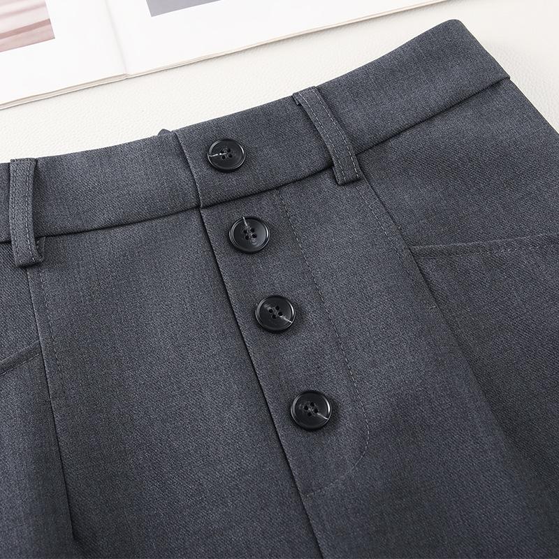 Petite Women's High-Waisted Midi Skirt - 2025 Spring/Autumn Straight Suit Bodycon Style