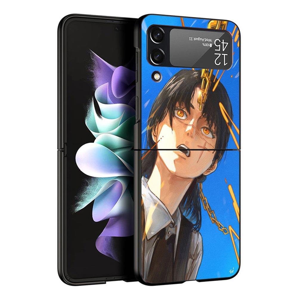 C-Chainsaw Mans Yoru War Devil Black Phone Case For Samsung ZFlip7 ZFlip6 ZFlip5 ZFlip4 ZFlip3 5G Hard Protective Galaxy Z Flip