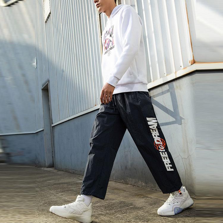 Anta Basketball Series Logo Print Loose Hoodie Men Hoodie White 152211743-1