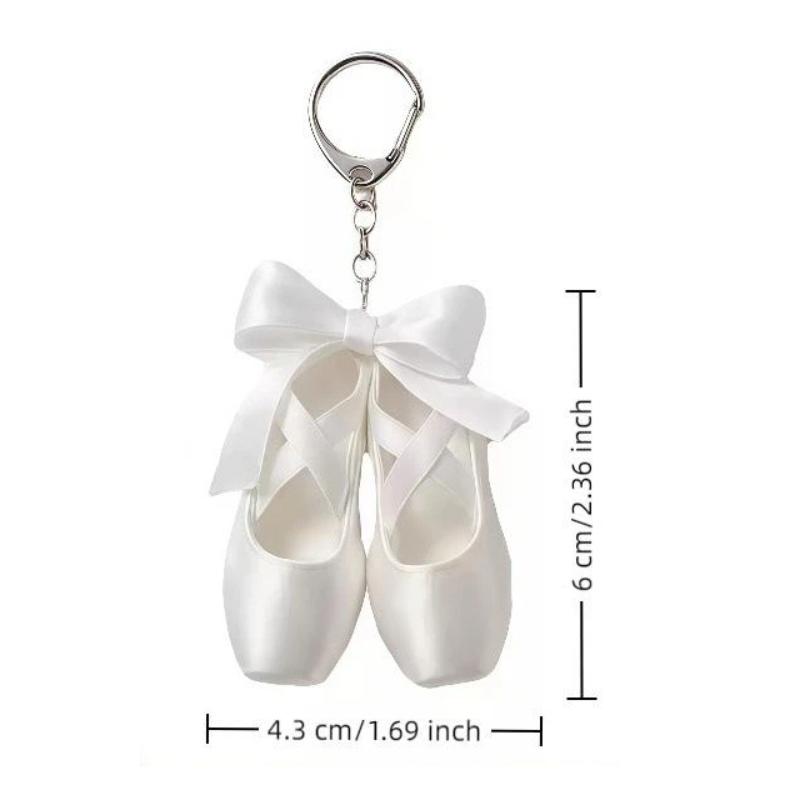Ballet Shoes Bow Keychain Fashion Sweet Pendant 1Pcs Durable Key Ring Hanging Ornament for Girls Graduation Gift