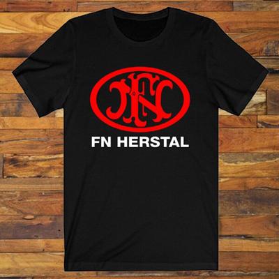 Fn Herstal Střelné zbraně Pistole Logo Černé Unisex Tričko