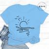 Sun Ocean Shirt Graphic Boho Summer T Shirts Trendy Beach Tee Cute Minimalist Summer T-Shirts Short Sleeve Trip Women's Shirts