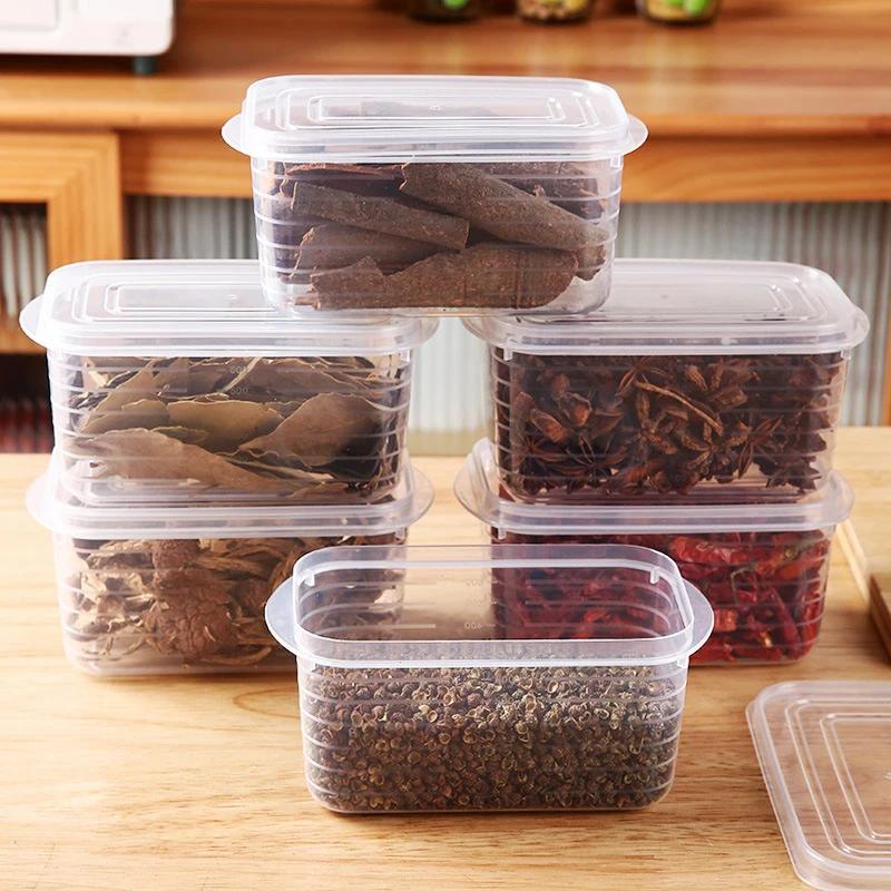 5pcs Refrigerator Storage Box Freezing Vegetable Fruit Fridge Organizer Freeze Meat Fresh-Keeping Box With Lid For Kitchen