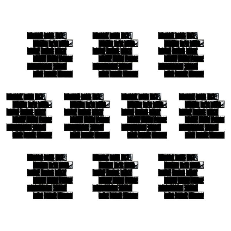 10pack Auto Adhesive 3D Brick Texture Wallpaper Waterproof PVC Decals For Backsplash And Feature Walls