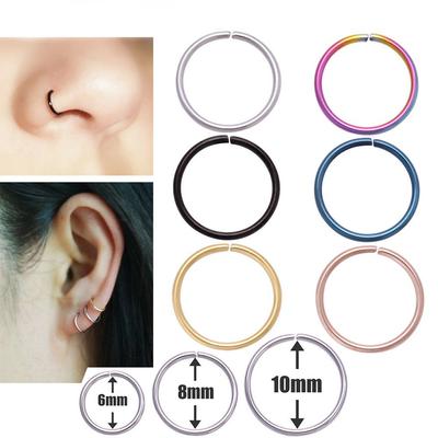 Stahl Piercing Hoop Nasenpiercing Knorpel Helix Ohrklemme Nasenring Piercing Schmuck Lippenring
