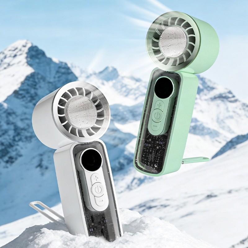 Portable Handheld Fan With Cooling Function And Usb Rechargeable For Travel And Outdoor Use