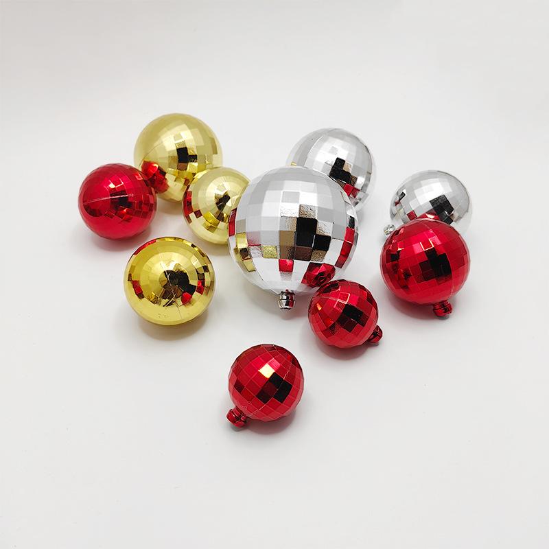 Electricity-Plated Checkered Christmas Tree Ornaments - Special-Shaped Balls and Pendants for Holiday Decoration