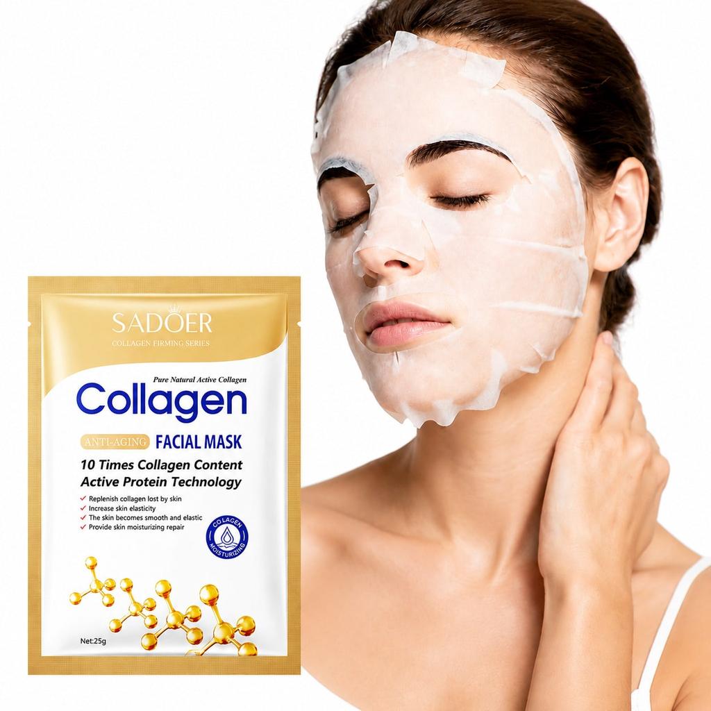 1/5/10Pcs Collagen Facial Mask, High Efficiency Hydrating & Moisturizing, Nourish & Repair Skin, Sof