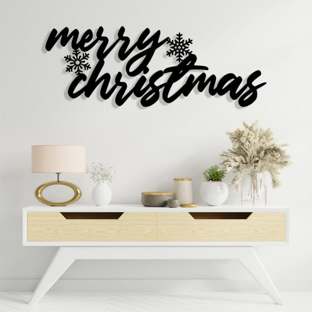 3D Merry Christmas Metal Wall Art Home Decor