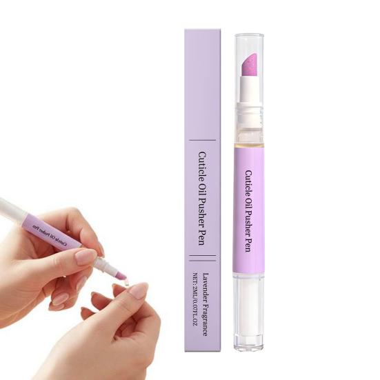Caneta Empurrador de Cutícula e Óleo para Unhas 2 em 1 com Ponta de Cerâmica Homens Mulheres Cutícula Levantada Unhas Secas Danificadas Empurrador de Cutícula Caneta Hidratante para Cuidados com as Unhas