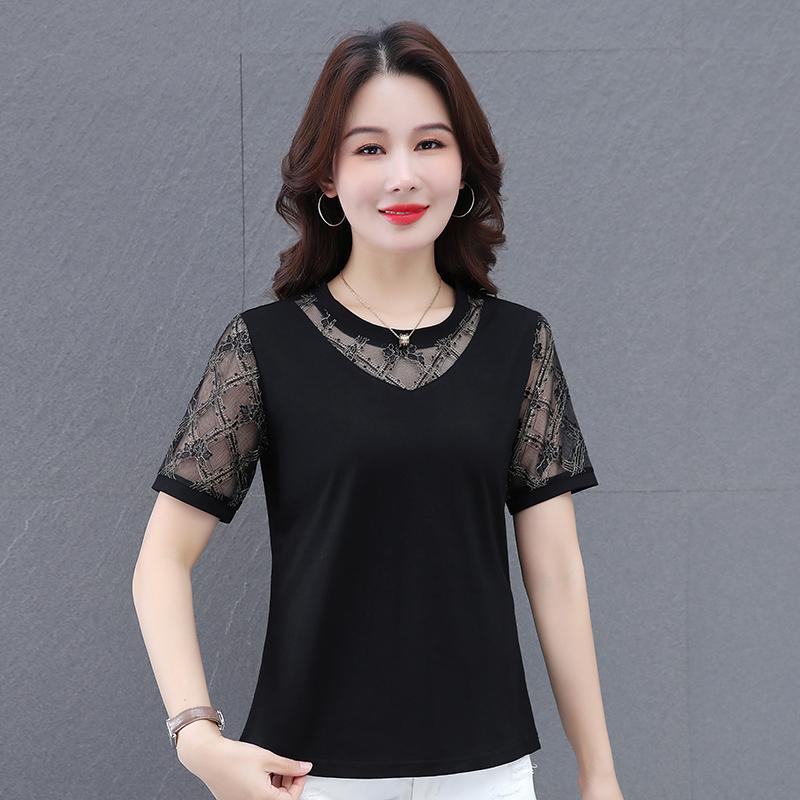 Минималистичная базовая футболка с коротким рукавом для женщин, летний стиль, футболка с коротким рукавом 4XL чёрный