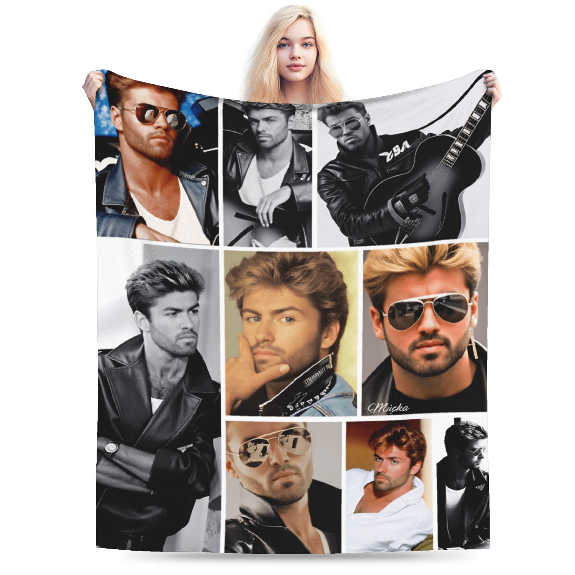 

George Michael British Singer Plush Blankets Girls Boys Flannel Throw Blanket For Living Room Soft Bedspread Birthday Present 50x60in
