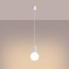 Lampa Wisząca Nowoczesna Biała Ryflowana Szklana Biała Kula Do Salonu Jadalni Nad Stół 1Xg9 8W Halo Sollux Lighting