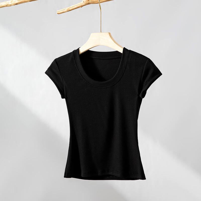 RAIN.CUN Premium Solid Crew Neck T-Shirt M