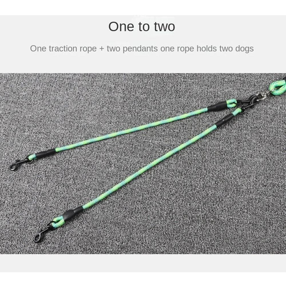 Wave Pattern Double Head Dog Rope Removable Pet Walking Rope Two Dog Lead Rope  Medium Breeds