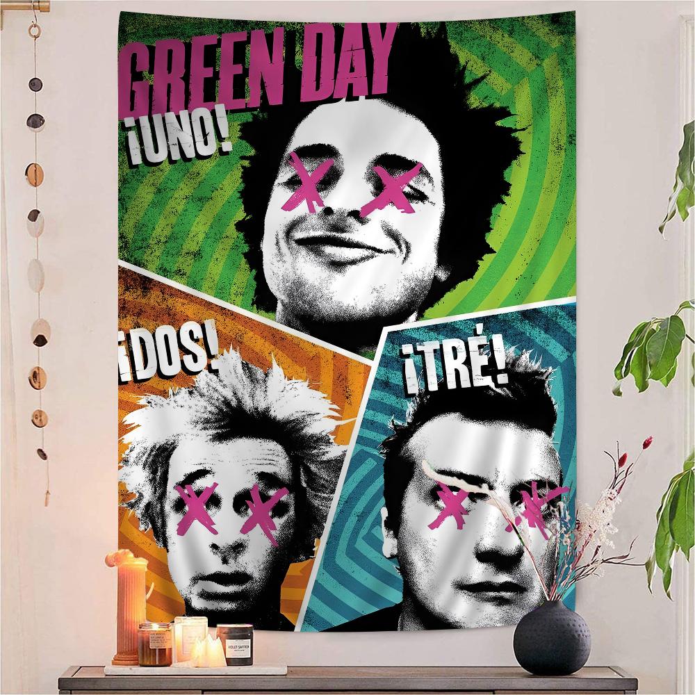 Rock Band Green Day Cartoon Tapestry Home Decoration hippie bohemian decoration divination Home Decor