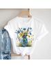 Wounisex's Top Fashion Cartoon Short Sleeve Sweet T-Shirt Printed Flower Pattern Summer Casual Wounisex's Popular Street T-Shirt