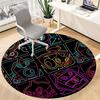 1pc Neon Characters cyber Office Round Area Rug, Indoor Mat Suitable For Office, Under Office Chairs Bedroom Living Room Home Decor, Room Deco