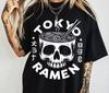 Tokyo Skull Ramen T Shirt: Japanese Foodie Gift Summer Men's and Women's Loose and Breathable T Shirt Top