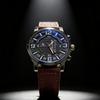 Men's Wooden Watch Minimalist Forest Style Leather Strap Quartz Casual Wristwatch