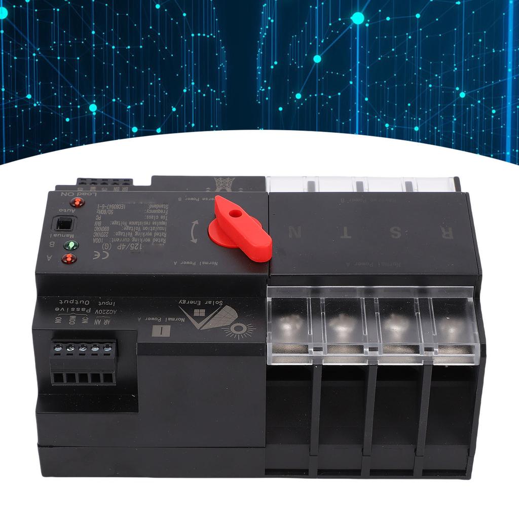 Dual power automatic transfer , 4p 100A ATS with millisecond for household railway installation, PZ30 distribution box