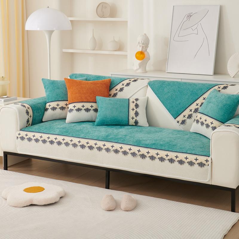 Žinylková krajka Polštář na pohovku Čtyři roční období Univerzální Lehký luxus Moderní Barevně sladěný Protiskluzový Potah na opěradlo a područky pohovky