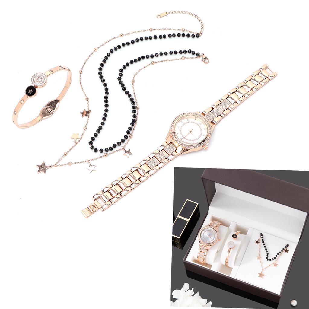 Women Jewelry Set Watch Bracelet Necklace Wife Girlfriend Anniversary Birthday Gift