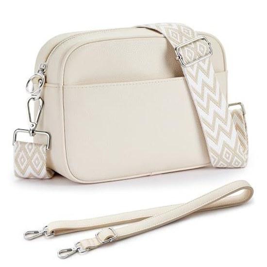 KALIDI Shoulder Bag Womens Small Mini Crossbody Multi-layer Waterproof Lightweight Large Capacity Leather Two Straps Included