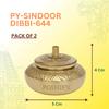 POSHIFY Sindoor Dibbi (2er-Pack) - Eleganter Messing-Sindoor-Behälter für luxuriöse Puja-Rituale und Heimdekoration
