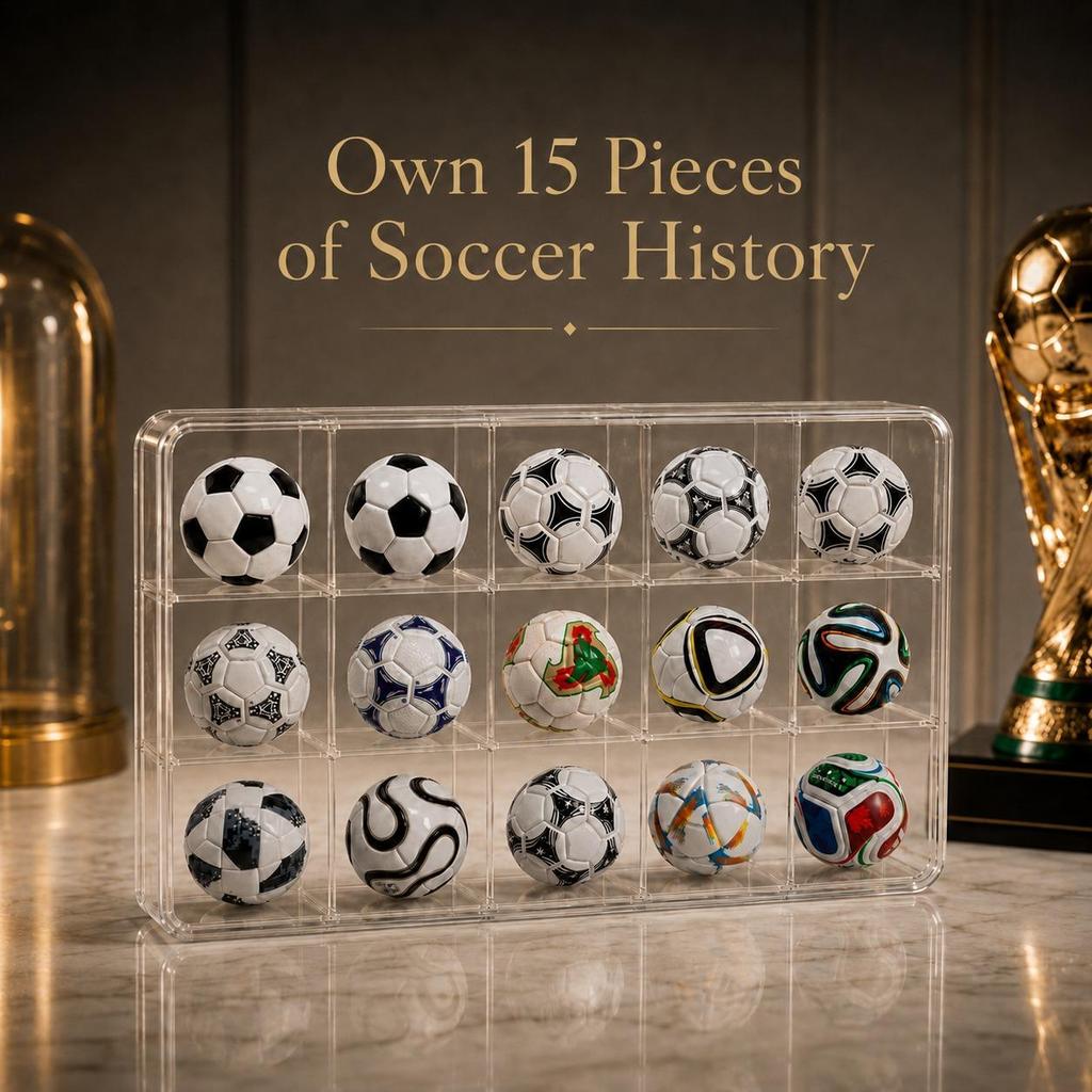 KNK Mini Football Design Evolution Collection Set 1970-2026 Historical Tournament Inspired Soccer Ball Mini Soccer Fans, Sports Enthusiasts